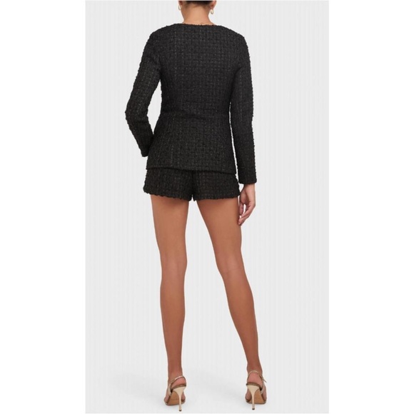 Amanda Uprichard Black Kya  Tweed Romper - Picture 2 of 4